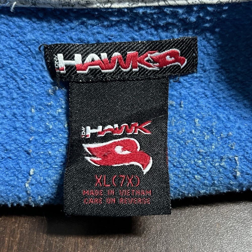 Y2K Hawk Boys Size XL 7X Blue Argyle Graphic Zip Up Hoodie Tony Hawk *READ - Picture 8 of 9